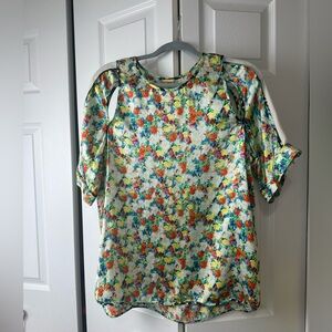 Rebecca Minkoff 100% Silk Blouse Size 6 Bloom Floral